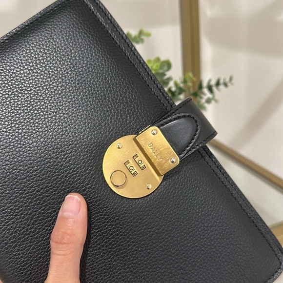 Bally Black Leather Clutch with Gold Accents - Picture 14 of 14